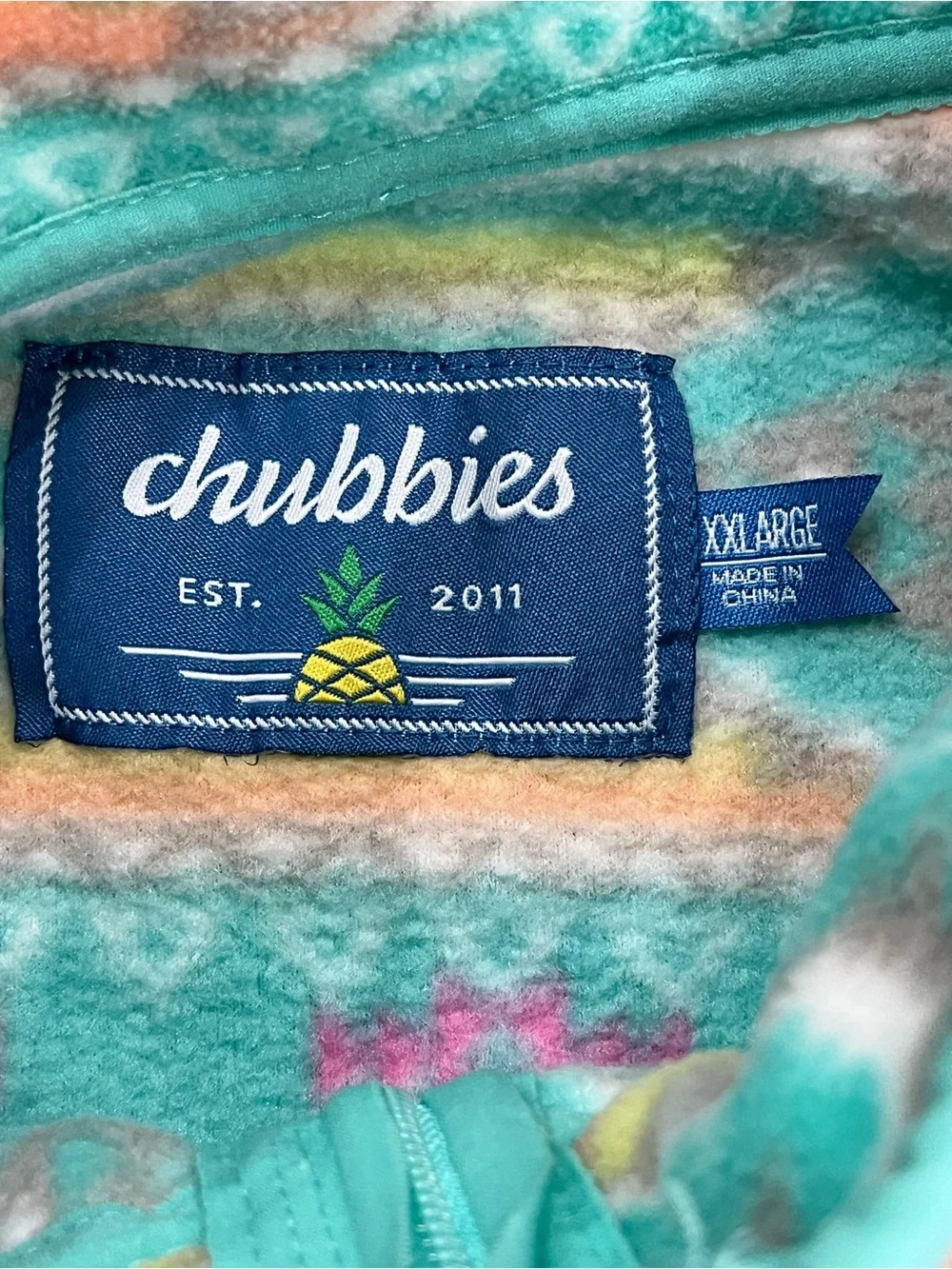 Chubbies The Flame Commander Mens XXL ¼ Zip Fleece Pullover Aztec